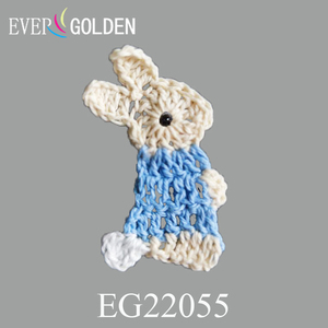 EG22055 5CM Patch de <span class=keywords><strong>lapin</strong></span> bleu fait à la main pour accessoires de col de chemise Motif de crochet pour carte de voeux pour garniture de crochet - Product Image 2