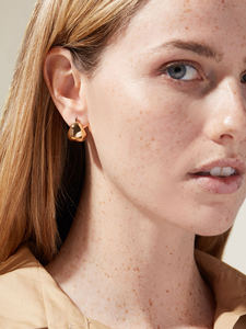 Boucles <span class=keywords><strong>d</strong></span>'oreilles en acier inoxydable 316 plaqué or de luxe, lisses, en forme de <span class=keywords><strong>globe</strong></span> stéréoscopique, pour femmes - Product Image 3