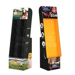 Floor Display Manufacturers Custom Retail Pos Corrugated Cardboard Shelf Display Pop Case Floor Rack Stand Cardboard Advertising Display