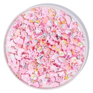 100 pièces de perles en silicone PVC faites à la main, motifs de dessins animés, résine mixte, crème, pour la décoration de coques de téléphone, pinces à cheveux et accessoires pour la fabrication de bijoux - Product Image 1