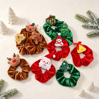 Chouchou de Noël en peluche pour femmes et filles, motifs Père Noël, Bonhomme de neige, Renne, Sapin, pour fêtes de fin d'année, saisonnier, vente en gros