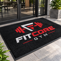 Tapis de porte commercial HM avec logo, surface en nylon, lavable, antidérapant, avec support en caoutchouc, tapis d'accueil intérieur robuste, tailles personnalisées