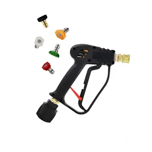 M22 Swivel &Metal Hose Connector High Pressure Spray Water Gun With 5 Quick Plug Nozzle Tips For Karcher K2-K7