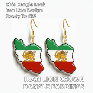 Los Mejores Pendientes Colgantes con la Bandera de Irán, Pendientes de Acero Inoxidable con Emblema de León y Forma de Mapa para Mujer, Regalo - Product Image 2