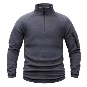 En stock o OEM Personalizar logo Hombres al aire libre 1/3 Zip Fleece <span class=keywords><strong>Pullover</strong></span> Chaquetas de invierno - Product Image 3
