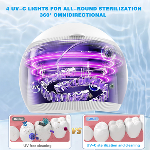 Pulitore ultrasonico dentale professionale con la macchina della luce UV per le protesi dentarie dei servitori - Product Image 2