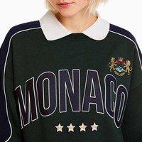 Haute qualité Preppy femmes pull sweat impression personnalisée broderie col Polo Vintage tenue décontracté pour l'automne grande taille