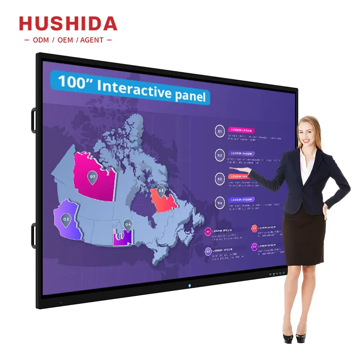 HUSHIDA فئة 75 بوصة andr LCD سعر بورد تفاعلي