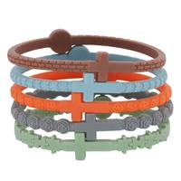 Pulsera de Silicona con Cruz Cristiana, Color Personalizado Vintage, Libre de BPA, para Niños, Regalo para el Domingo de la Iglesia