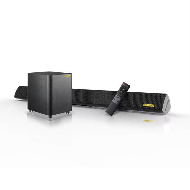 Vofull 120W Powered Home Theater Speaker with 2.1 Channel Surround Sound Wireless 8-inch Subwoofer RGB Lighting Remote Control