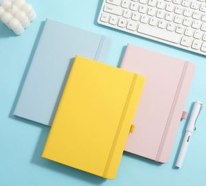 High Quality Lined Personalized Printing Notebook PU Leather <b>A5</b> Hardcover Sewing Binding Tape with Rubber Band Customizable logo - Product Image 3