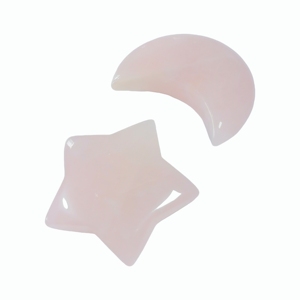Pink Star moon Shaped Rose Quartz Guasha Board Facial Massage Stone Set Smooth Shape For Face Care - Product Image 4