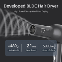 Sèche-cheveux professionnel YX-T7Max OEM 2400W pour salon, faible bruit, séchage rapide, souffleur à haute vitesse sans pales BLDC