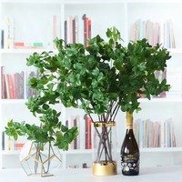 Vente chaude Real Touch Menthe Feuille Latex Feuilles Vertes Branches Plantes Artificielles Verdure pour Noël pour la Fête De Mariage Maison