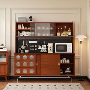 Mueble Bar Moderno de Mediados de Siglo, de Madera, 900 mm de Alto, con Puertas de Vidrio y Almacenamiento para Cocina Doméstica - Product Image 4