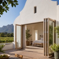 Porte pliante en verre sans cadre de luxe, porte pliante en aluminium, portes pliantes panoramiques en verre pour balcon et salon