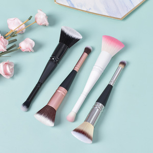 Brocha de Maquillaje de Alta Calidad, de Doble Punta, <span class=keywords><strong>para</strong></span> Base y <span class=keywords><strong>Corrector</strong></span>, Mango de Madera, Fibra Sintética, <span class=keywords><strong>para</strong></span> Principiantes - Product Image 5