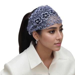 Multicolor African-style lace breathable eco-friendly headscarf <b>hat</b>, fashionable floral Muslim cap for women, universal - Product Image 6