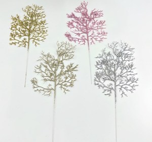 Decorazione della casa di natale piante artificiali oro foglia di plastica simulazione <span class=keywords><strong>foglie</strong></span> di pino in polvere dorata - Product Image 1