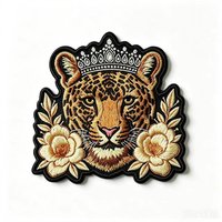 Patchs brodés Lion et Fleur, écologiques, thermocollants, pour vêtements, jeans, sacs, chapeaux, accessoires DIY