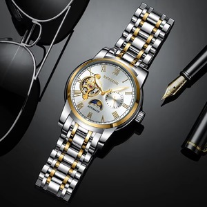 Montre automatique de luxe pour homme en acier, marque OEM, mouvement mécanique doré, modèle R835 - Product Image 5