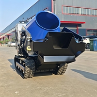 Bétonnière autochargeante sur chenilles de 300 L, mini bétonnière mobile portable diesel pour chantier de construction