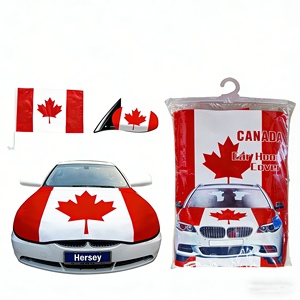 Ensemble de 3 housses de capot et de rétroviseurs de voiture en polyester Heysey 2026 Sport Party Canada Flag - Product Image 1