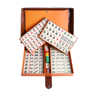 <b>Mahjong</b> Tiles 30mm Melamine Arabic Numerals English Travel <b>Set</b> With Crocodile Leather Box - Product Image 5