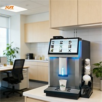 Máquina Expendedora de Café Recién Molido de Sobremesa, Café Instantáneo Totalmente Automática con Pantalla Táctil