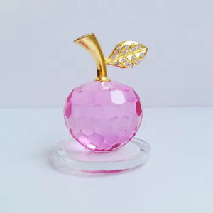 Adorno Navideño de Cristal Colorido, Recuerdo Artesanal de Cristal, Decoración de Manzana de Cristal K9 para Mostrador Móvil - Product Image 5