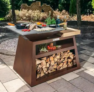 Commercial Gas BBQ AHL Corten Steel Barbecue Booking Firepit Grills Bbq Island