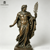 Sculpture personnalisée grandeur nature en bronze du dieu de la victoire, statue classique de la mythologie grecque pour la décoration de jardins de luxe, manoirs et monuments.