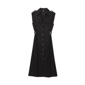 PB&ZA Femme 2026 Nouvelle Robe MIDI Chic et Tendance en Lin, Style Flûte, Vintage, Sans Manches, Robes Féminines Vestidos Robe Mujer - Product Image 2