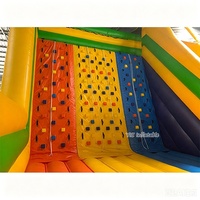 Structure gonflable commerciale ludique pour enfants, mur d'escalade et toboggan combinés, pour aire de jeux extérieure et sports extrêmes