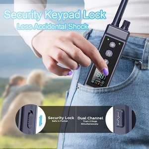 पालतू प्रशिक्षण कॉलर रिमोट रिचार्जेबल वाटरप्रूफ इको-कॉलर डॉग शॉक/वाइब/बीप मोड एलईडी लाइट नाइट ट्रैकिंग - Product Image 2