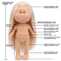 Poupée Mia Potato Nude de 24 cm, plusieurs tons de peau, en vinyle, cheveux bouclés/lisses courts, faite à la main, jouet de déguisement pour enfants, cadeau