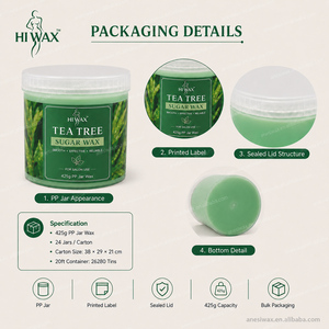 <span class=keywords><strong>Cire</strong></span> dépilatoire professionnelle en bande, parfum thé vert, 425g, à base de sucre naturel, pour l'épilation corporelle - Product Image 3