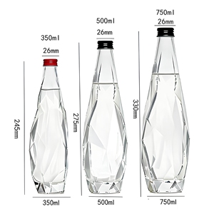Bouteille de vin en verre cristal transparente de luxe 500 ml 750 ml au design unique en forme de diamant pour whisky, vodka, <span class=keywords><strong>tequila</strong></span> avec bouchon à vis - Product Image 6