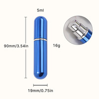 Flacon de parfum en aluminium de 5 ml en gros, logo personnalisé, rechargeable, mini atomiseur de poche de voyage, coque en métal recyclable