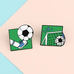 Broche de metal para emblemas de fábrica, broches esportivos personalizados, esmalte para equipes de futebol
