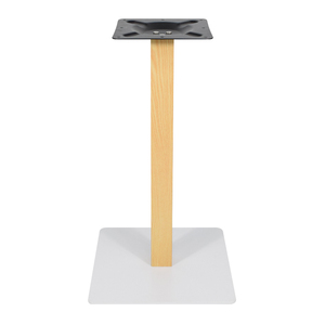 Base de <span class=keywords><strong>table</strong></span> en bois grainé et blanc, piédestal carré moderne pour tables de café et de restaurant - Product Image 1