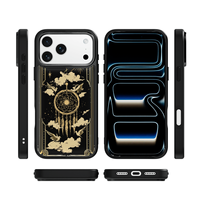 Coque de téléphone AG Feeling Black Edge avec motif ange noir doré pour iPhone 17, 17 Pro Max, 16 Pro, 15 – Coque magnétique