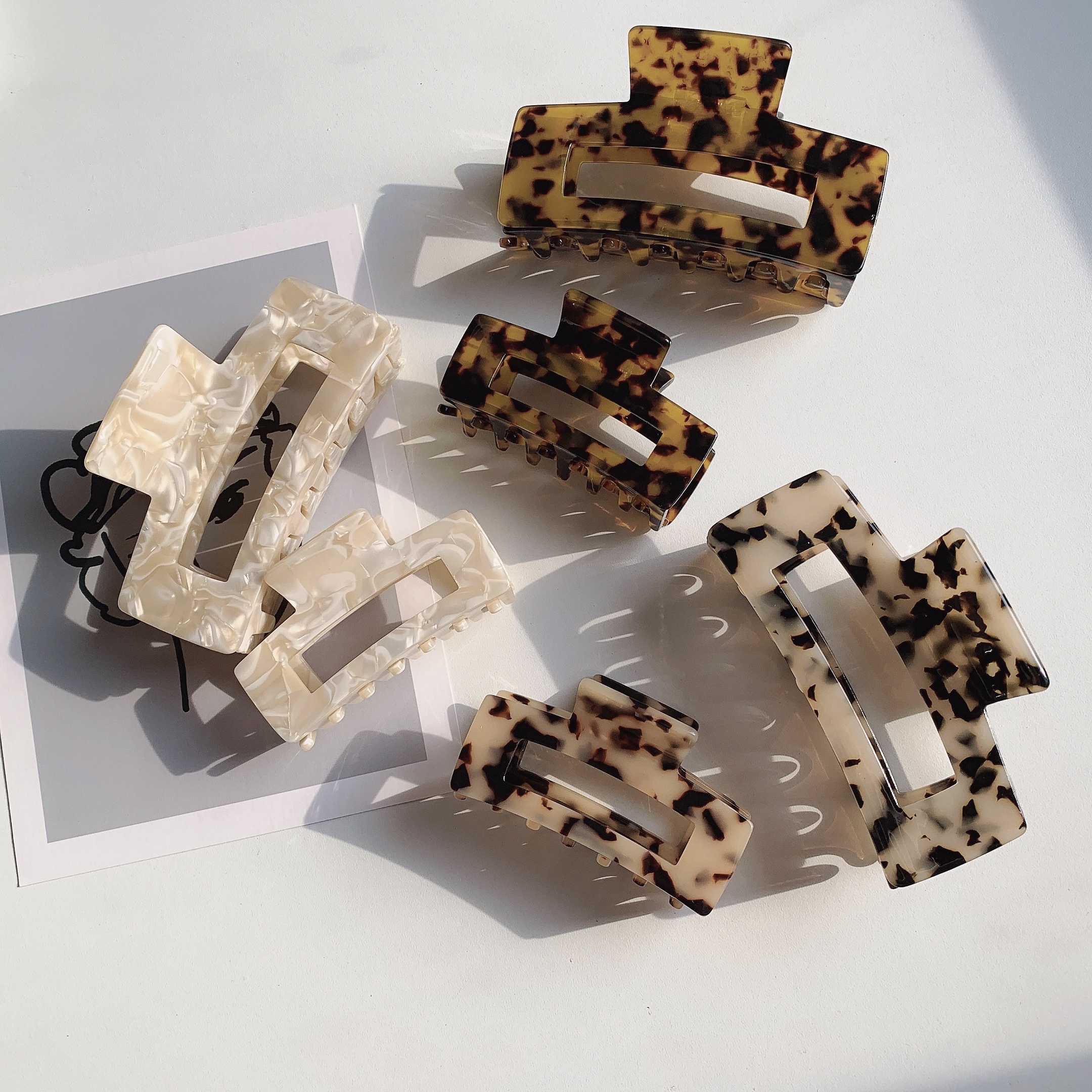 Yucat, оптовая продажа, корейская мода, женские акриловые заколки для волос, элегантные аксессуары для волос, многоцветные, уксусная кислота, коготь для волос для девочек