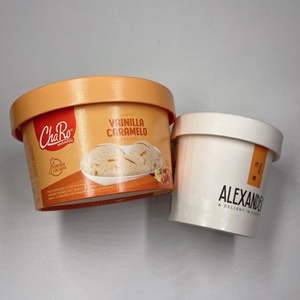 16 Oz PE Plastic Ice Cream Pint Container With Lid Custom Logo Ice Cream Containers Paper Cup Ice Cream