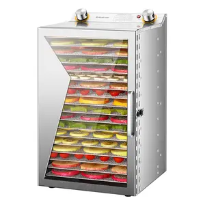 Aanpasbare Automatische Gedroogde Fruitmachine Van Hoge Kwaliteit Commerciële Huishoudelijke 18-laags Voedseldehydrator