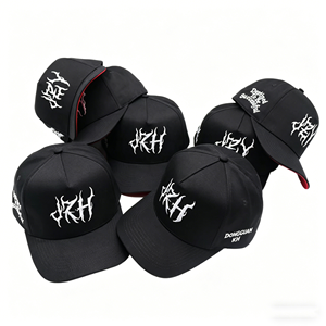 Gorra de Béisbol Negra Satinada de Moda 2026 con Bordado de Logotipo '<span class=keywords><strong>KH</strong></span>' Gótico Blanco, Gorras de Hip Hop Streetwear de Alta Calidad - Product Image 1