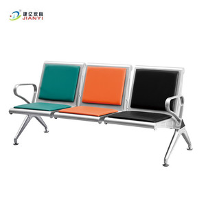 เก้าอี้รอคิว Jian Yi Furniture รุ่น SY003 โครงเหล็ก เบาะสีเขียว สำหรับใช้ในโรงพยาบาล แบบเป็นแถวพร้อมราวจับ - Product Image 3