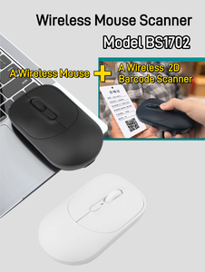 Multi-function <strong>2</strong> in 1 Cordless Mouse Scanner 1D 2D QR <strong>Code</strong> Reader Wireless Barcode Scanner for Retail Department Sore Shop - Product Image 3