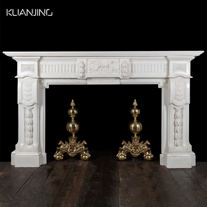 Cheminée autoportante en marbre blanc sculpté à la main pour décoration intérieure de villa, avec télécommande, pour <span class=keywords><strong>cuisine</strong></span> et extérieur - Product Image 2
