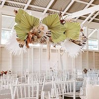 Arche de toile de fond de mariage bohème Naturecho en feuilles de palmier séchées et fleurs naturelles, centre de table – Accessoires de photographie longue durée DIY